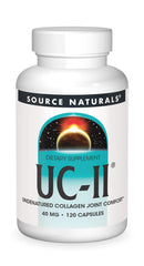 Source Naturals UC-II undenatured capsule bottle shown; supports comfortable movement and joint function.