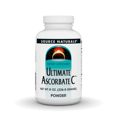 Source Naturals Ultimate Ascorbate C powder bottle for easy daily supplementation