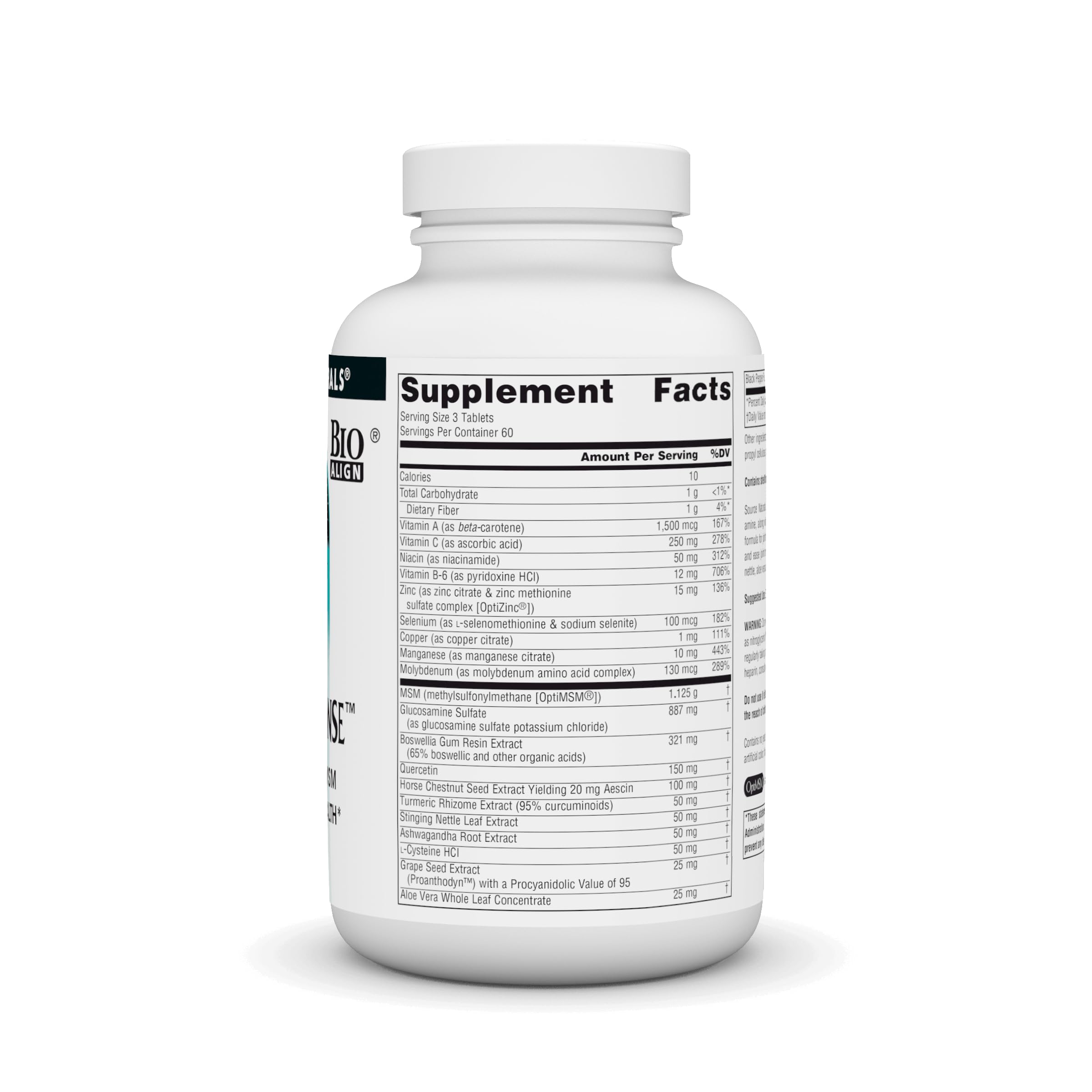 Ultra Joint Response tablets on a spoon showing glucosamine and MSM ingredients