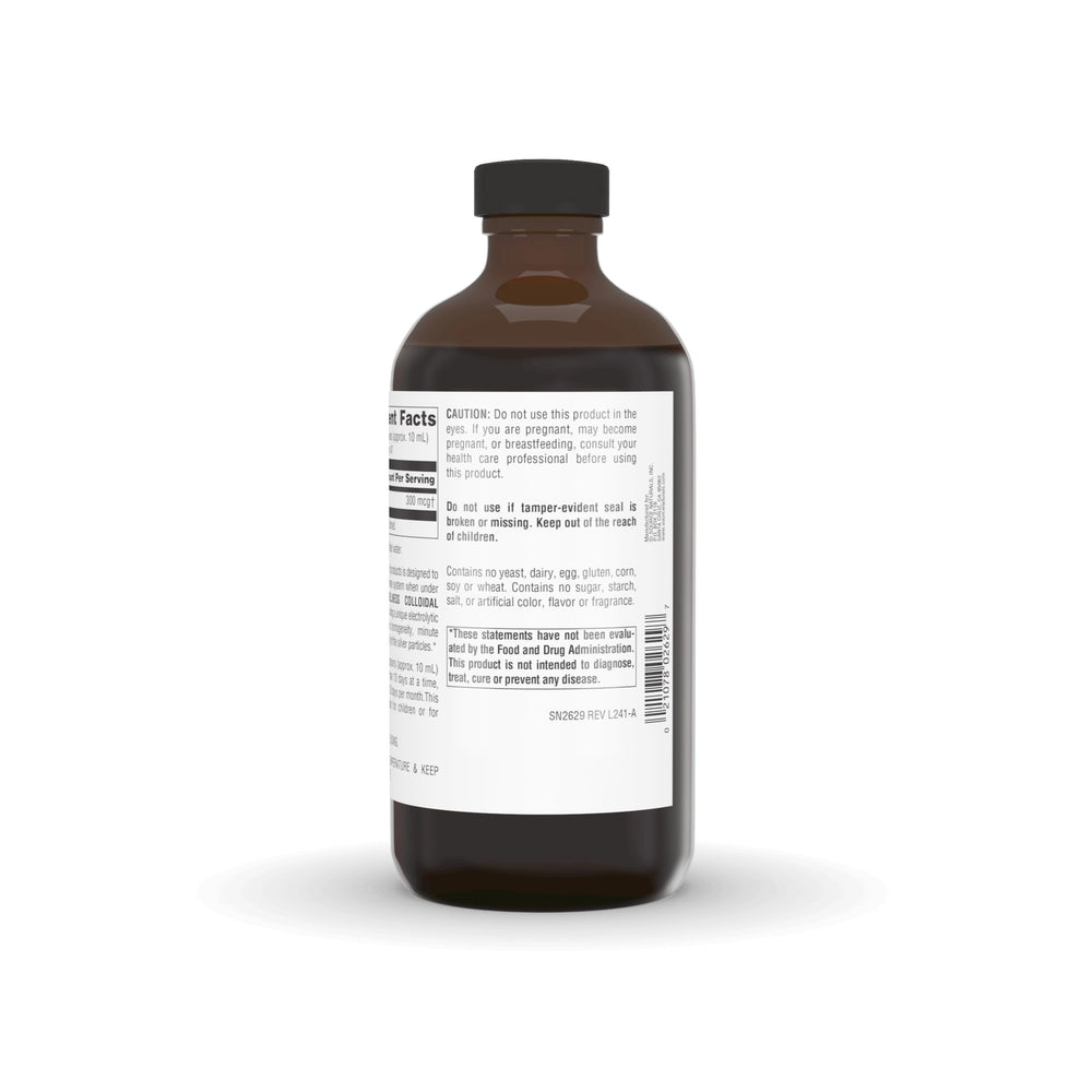 Source Naturals Wellness colloidal silver bottle cap with secure seal for safety.