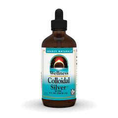 Source Naturals Wellness Colloidal Silver bottle on a clean counter for versatile daily use.
