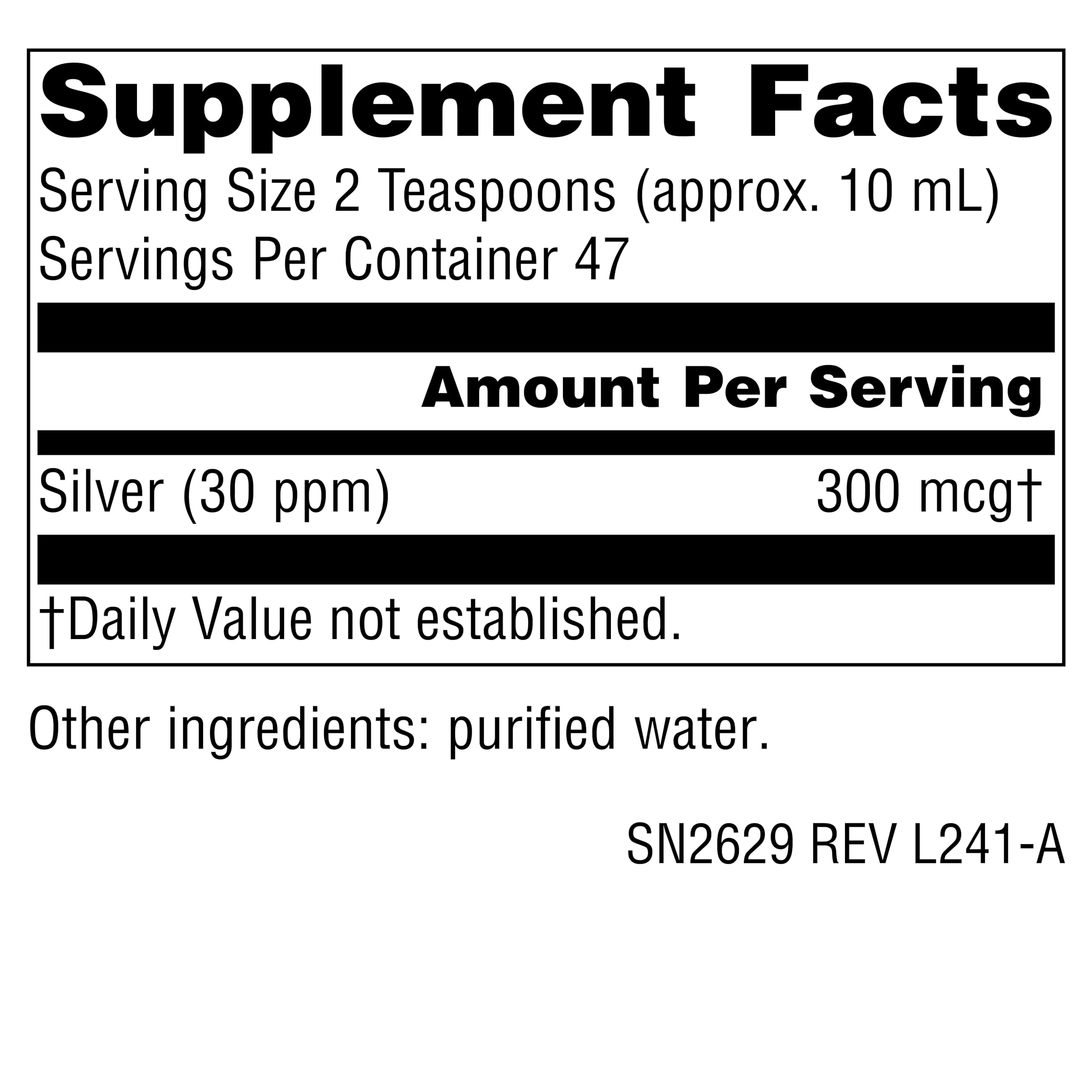Source Naturals Wellness colloidal silver label closeup for informed supplementation decisions.