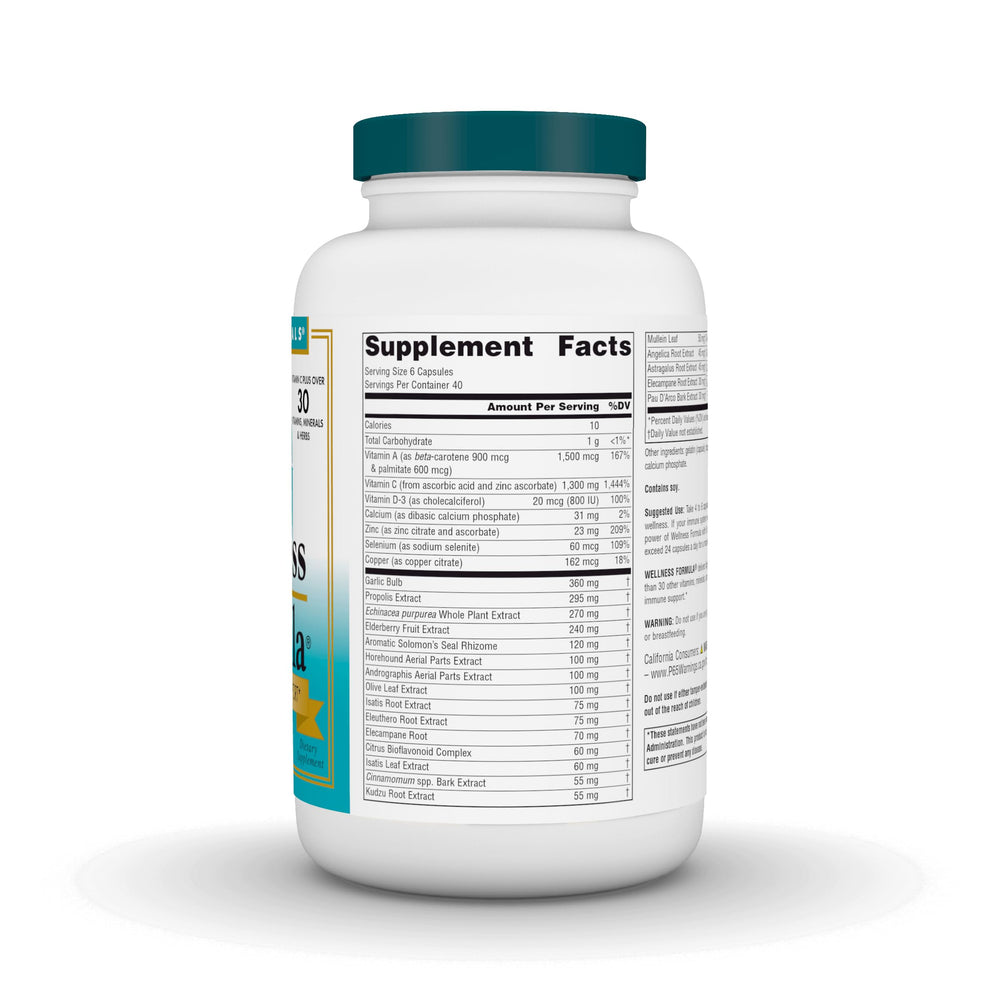 Source Naturals Wellness Formula cap closeup, easy-to-take capsules for ongoing immune defense.