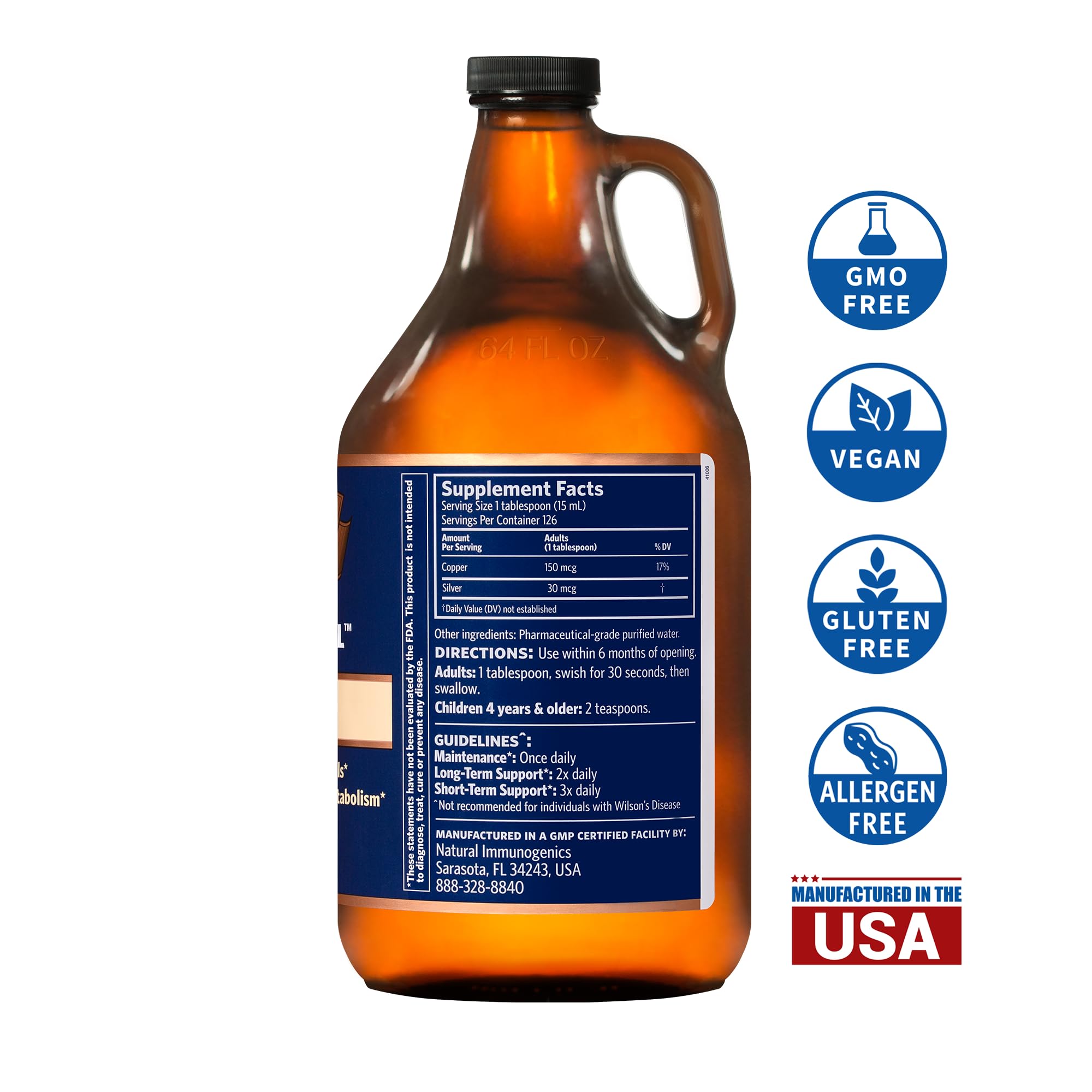 Sovereign Copper Bio-Active copper hydrosol label closeup emphasizes ingredient transparency