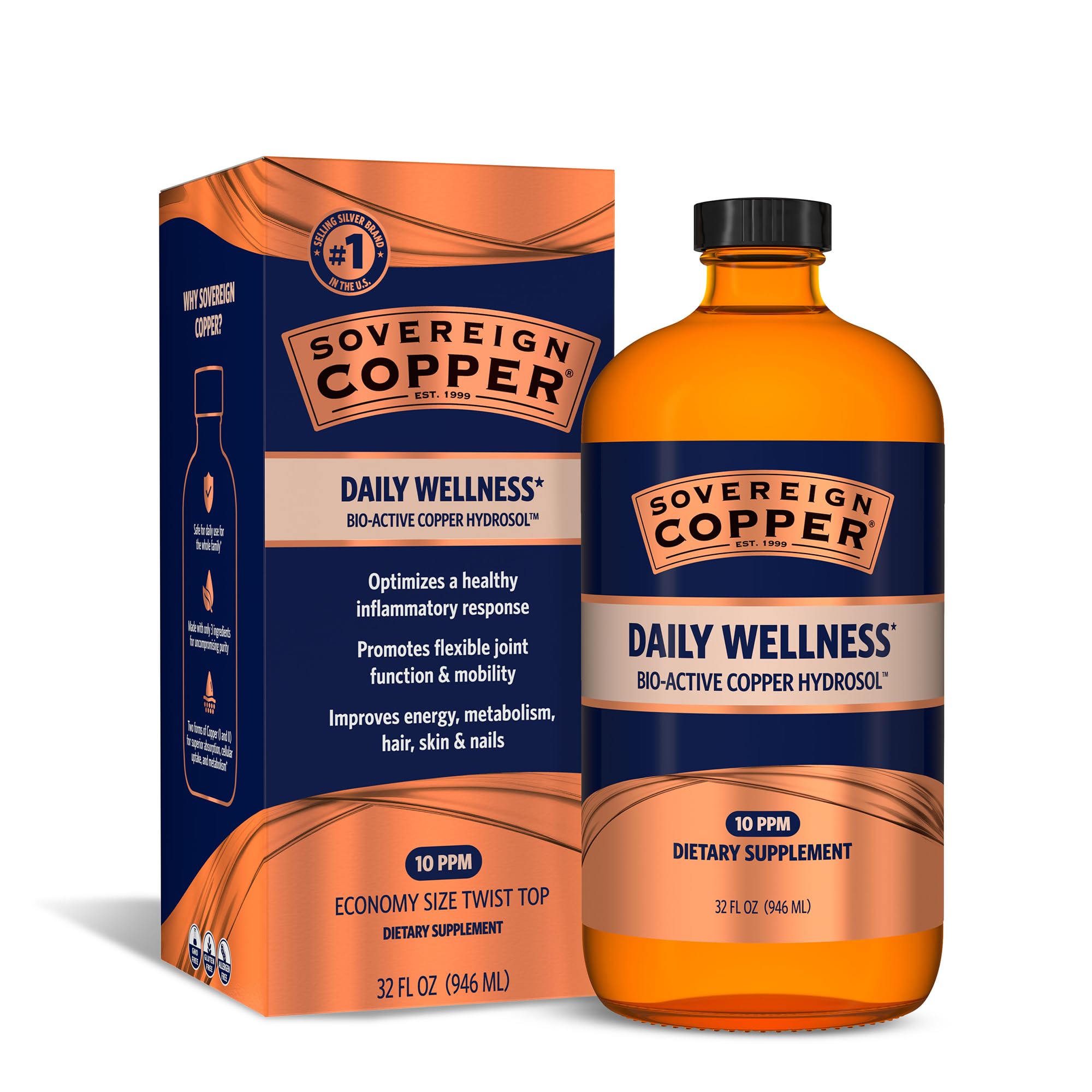 Sovereign Copper bio-active hydrosol bottle for daily copper supplementation