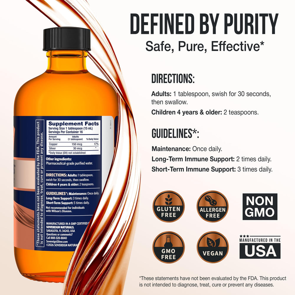 Sovereign Copper Hydrosol dropper tip showcasing precise dosage for use.