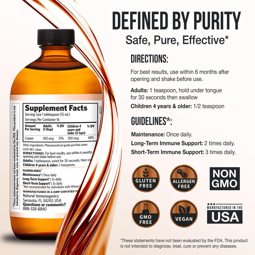 Sovereign Copper Hydrosol drops being poured for easy dosing