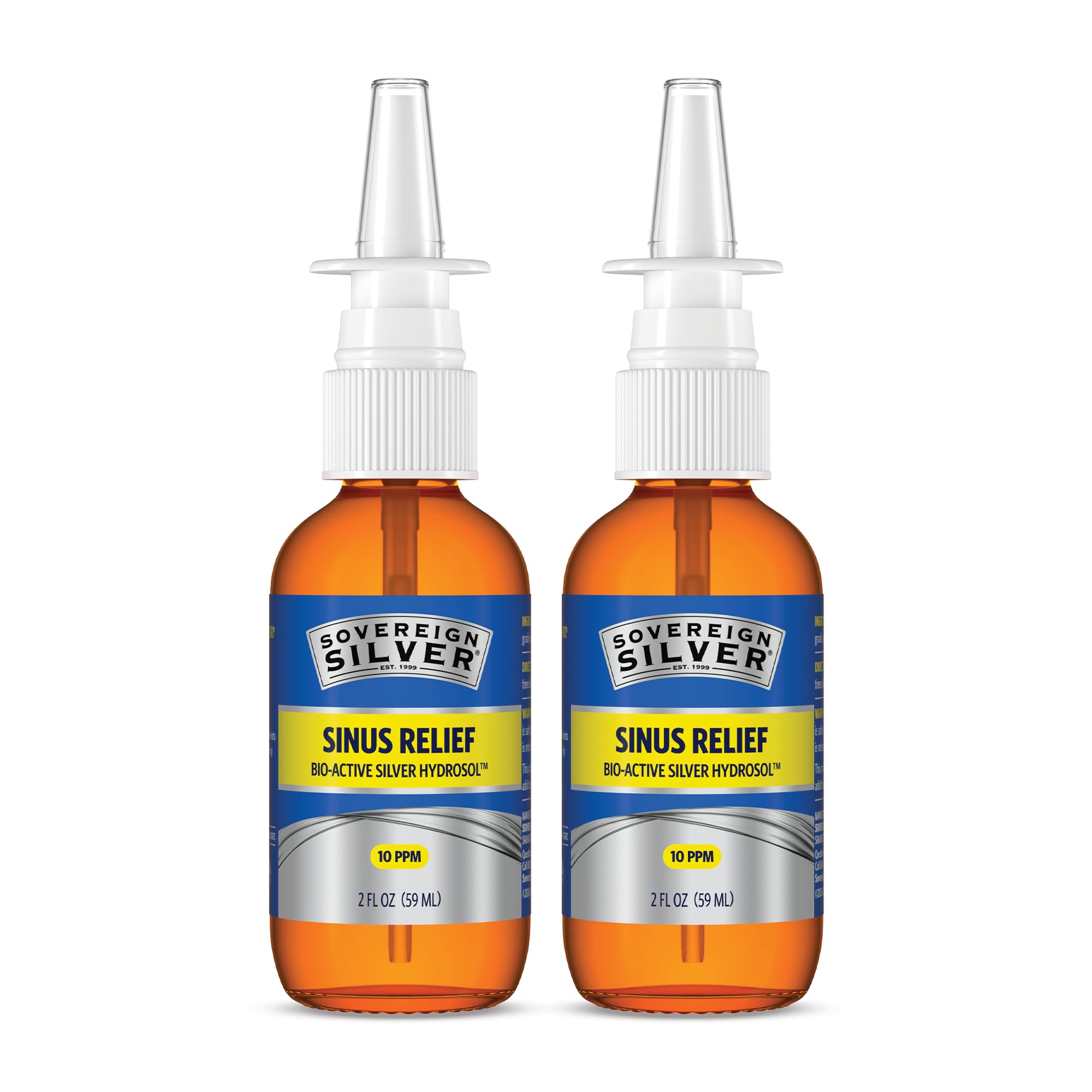 Sovereign Silver nasal spray bottle: convenient daily-use delivery for nasal comfort.