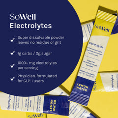 SoWell GLP-1 hydration mix with coconut water supports balanced fluid intake.