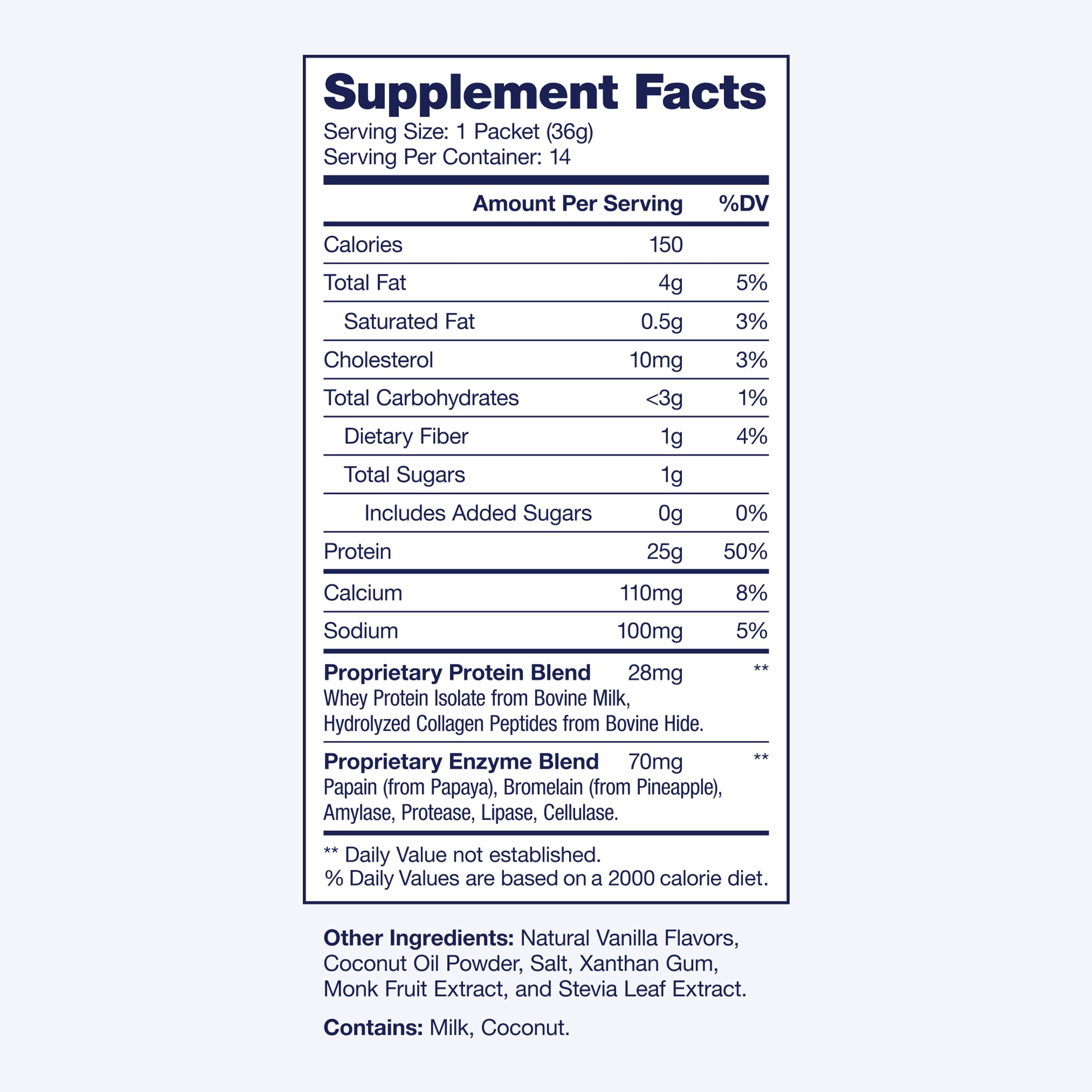 SoWell GLP-1 Protein Vanilla display with sticks and nutrition info