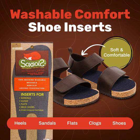 Soxsols non-slip silicone grip technology visible on sole to reduce slipping