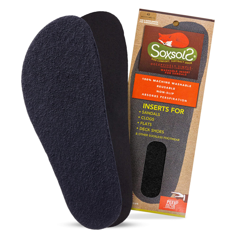Soxsols wool flat insert, top view, breathable and moisture-absorbing for sandals.