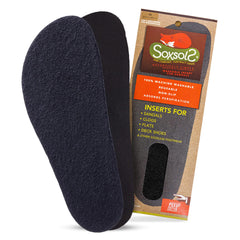 Soxsols wool flat insert, top view, breathable and moisture-absorbing for sandals.