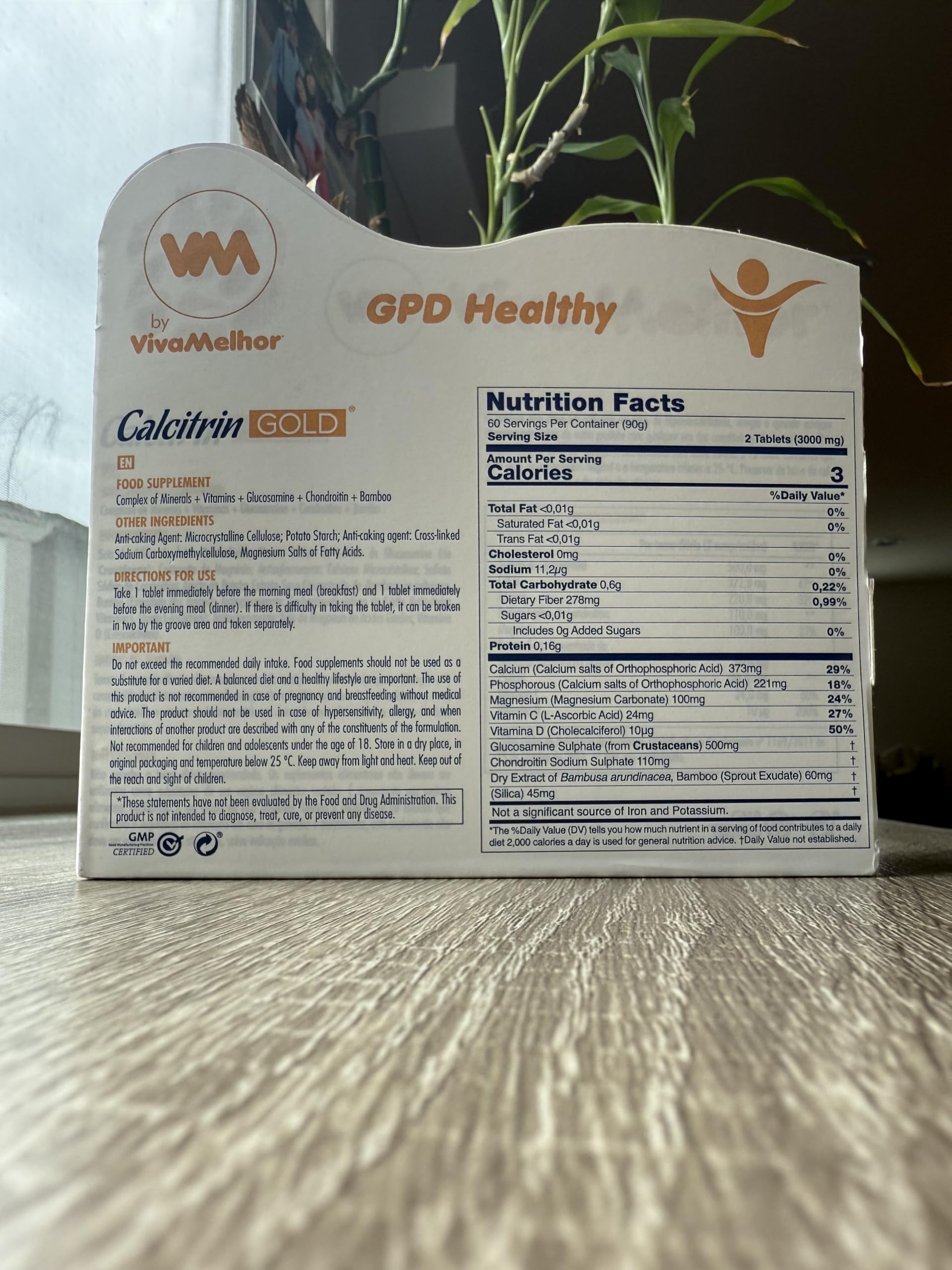 Soy Sano Calcitrin Gold label detailing calcium and vitamin D benefits.