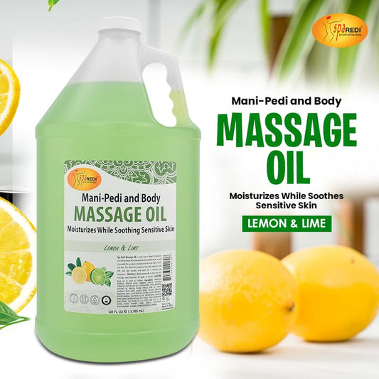 SPA REDI Lemon Lime Massage Oil pump enabling easy, mess-free application.