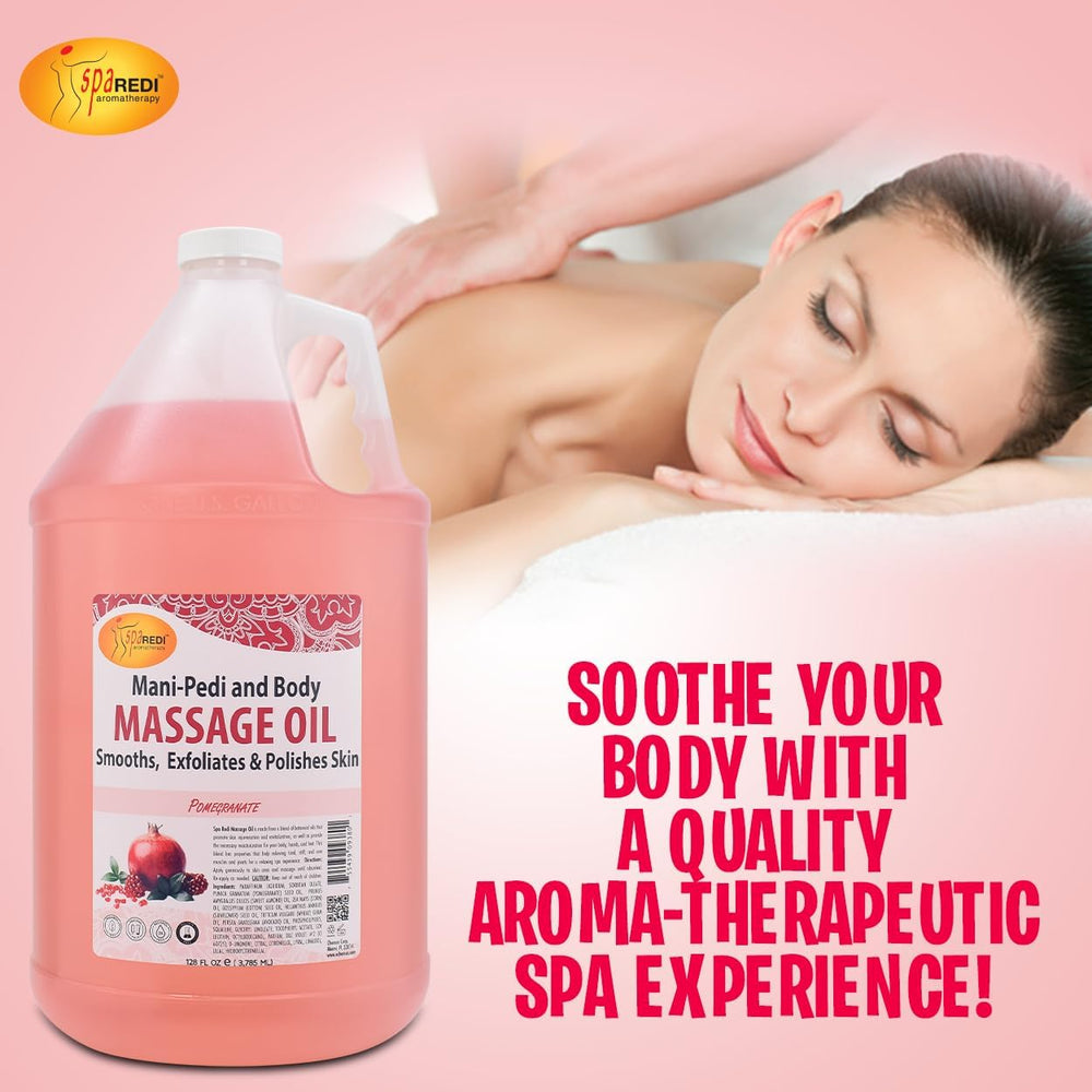 SPA REDI Massage Oil back-application ensures even coverage for shoulders and back.