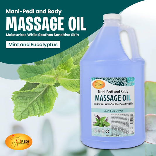 Spa Redi mint eucalyptus label highlights premium blend for skin hydration