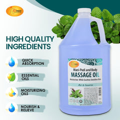 Professional spa environment with Spa Redi massage oil on display