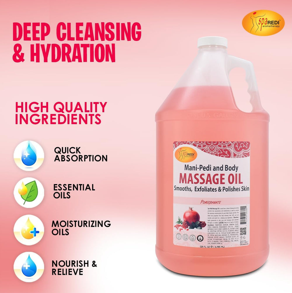 SPA REDI USA-made label signals trusted quality for this massage oil.