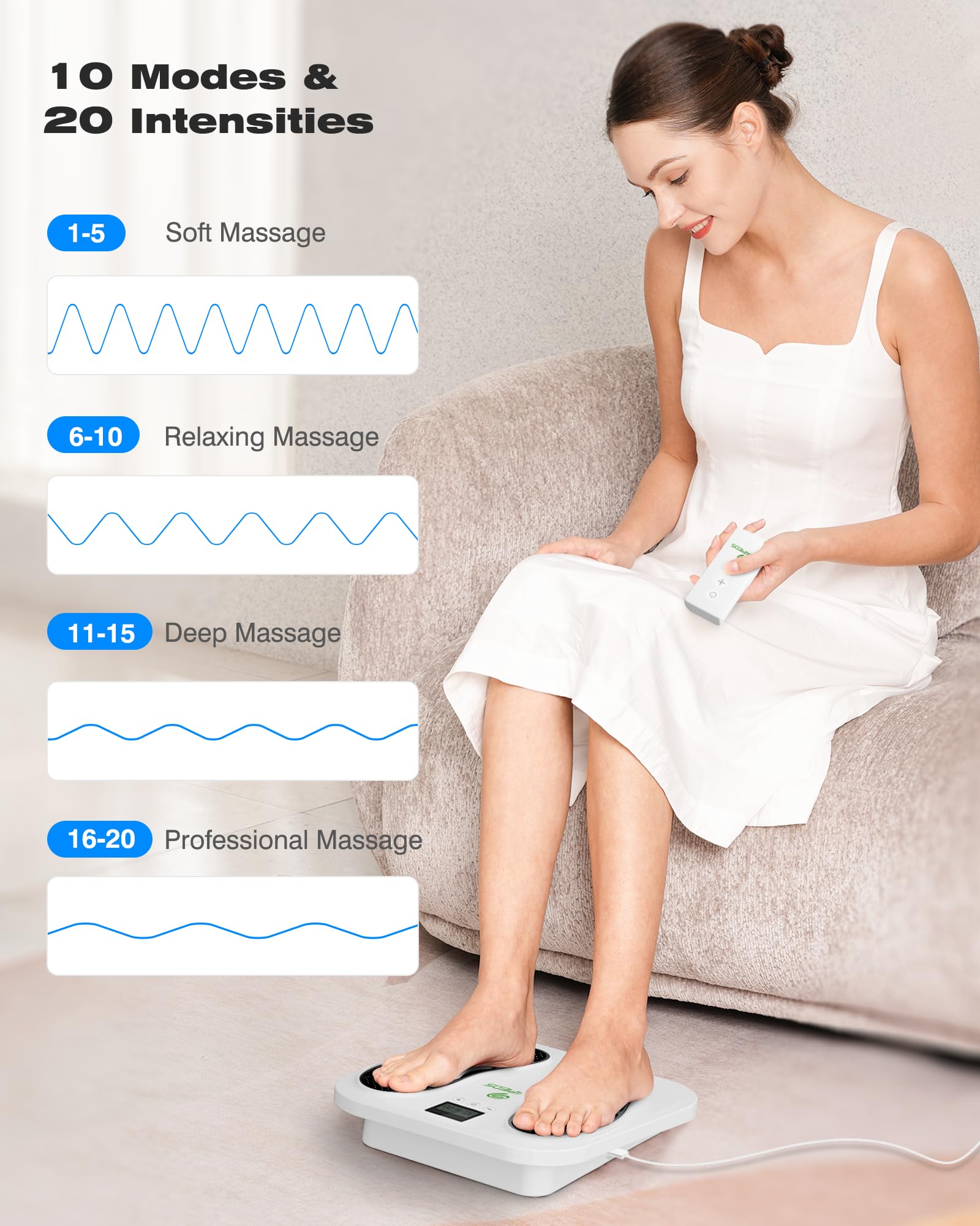 SPA4PIEDS rechargeable cordless massager provides up to six hours of portable use.