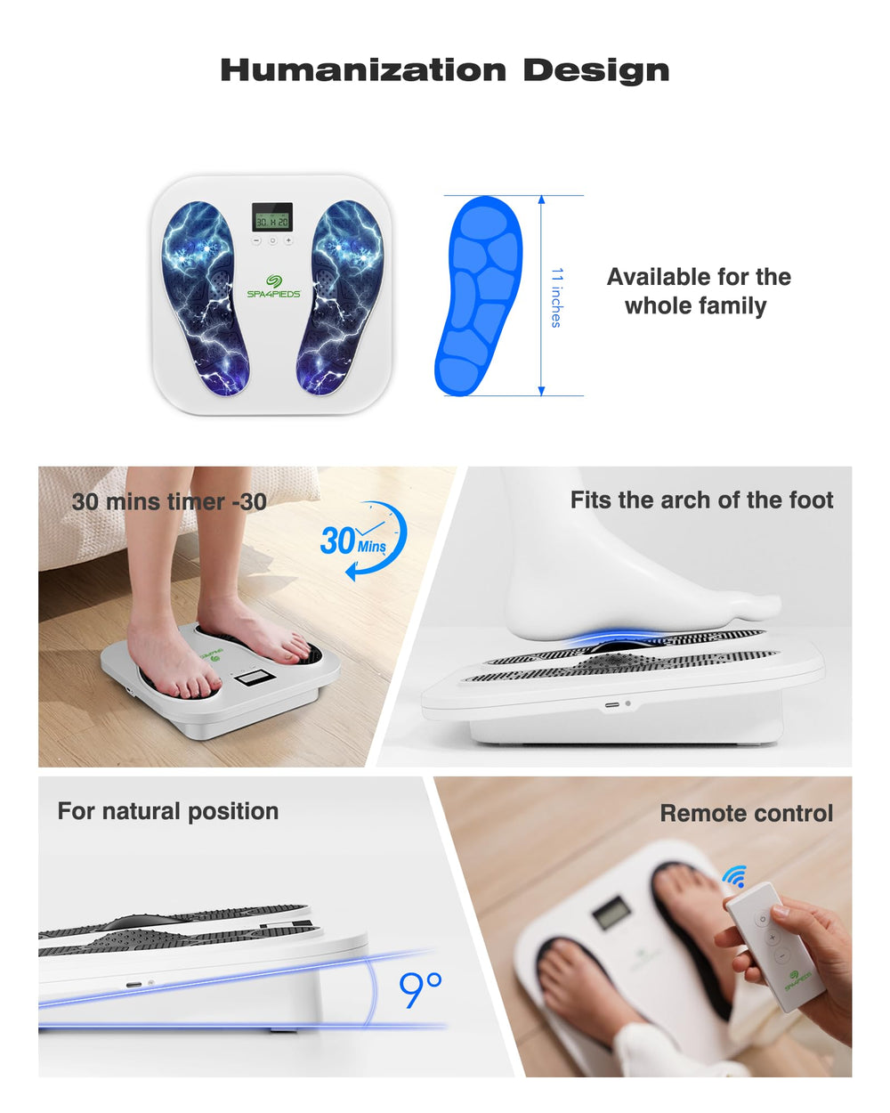 SPA4PIEDS built-in overheating protection for safe longer sessions.