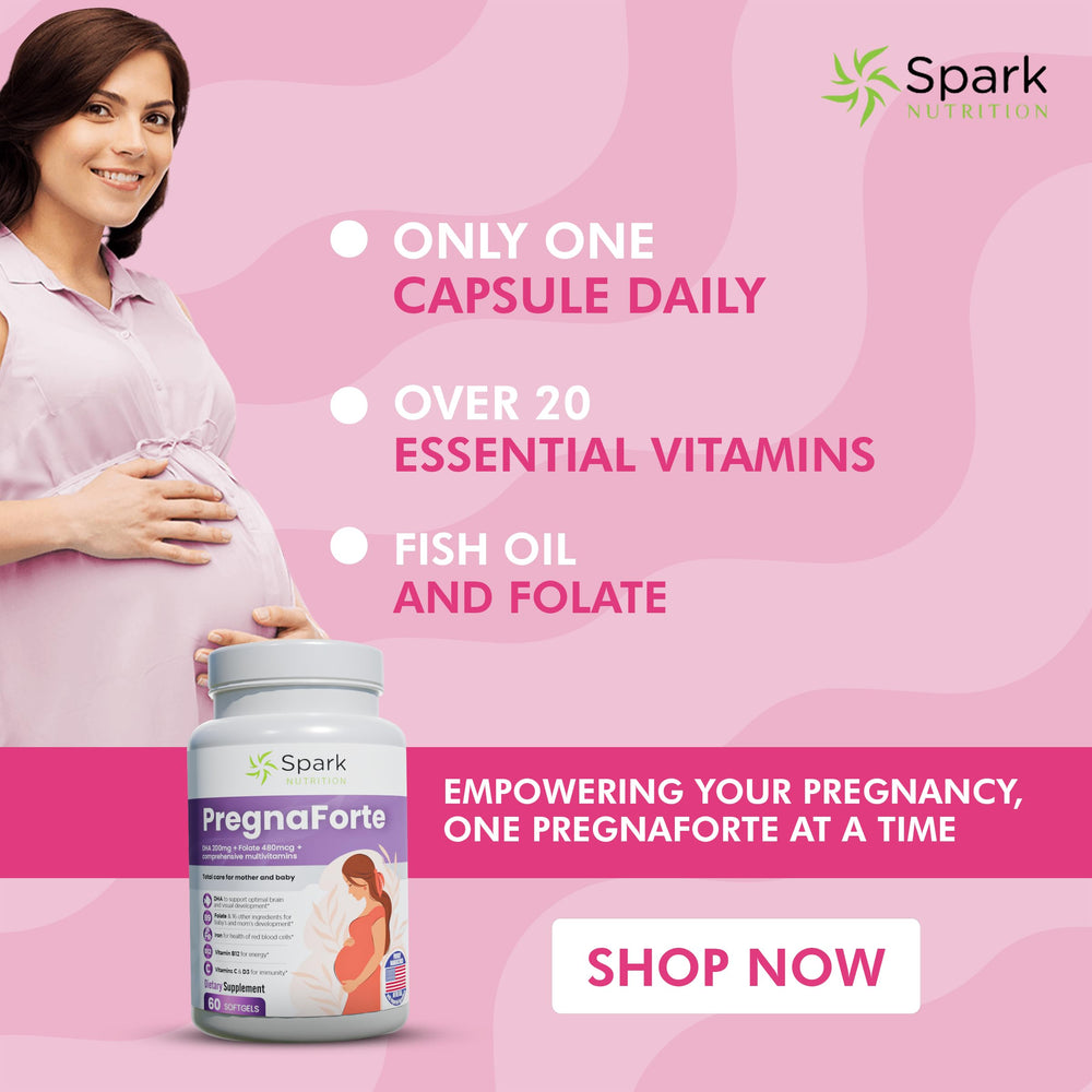 Spark Nutrition Pregnaforte packaging with logo for trust.