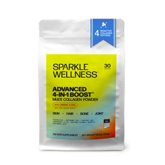 Sparkle Wellness 4 in 1 Boost bottle pour for easy daily collagen routine
