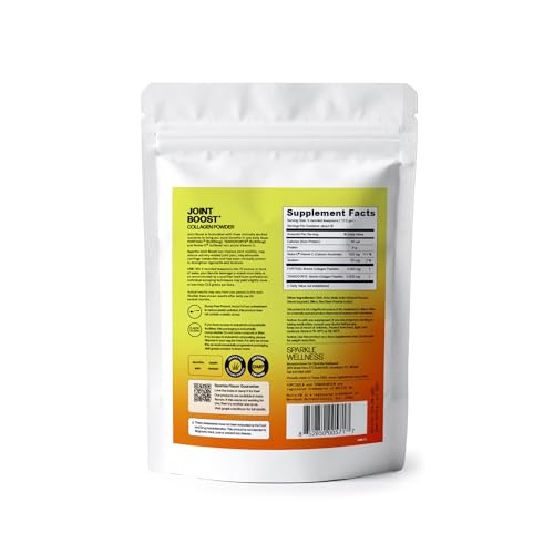 Sparkle Wellness collagen peptides powder with scoop for easy mixing