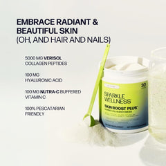 Sparkle Wellness Marine Skin Boost Plus hyaluronic acid illustration for moisture.
