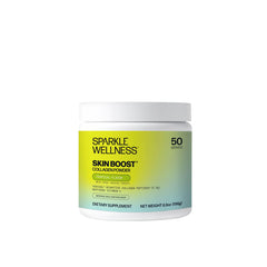 Sparkle Wellness VERISOL collagen powder tropical jar showing 2,500 mg per serving for skin support.