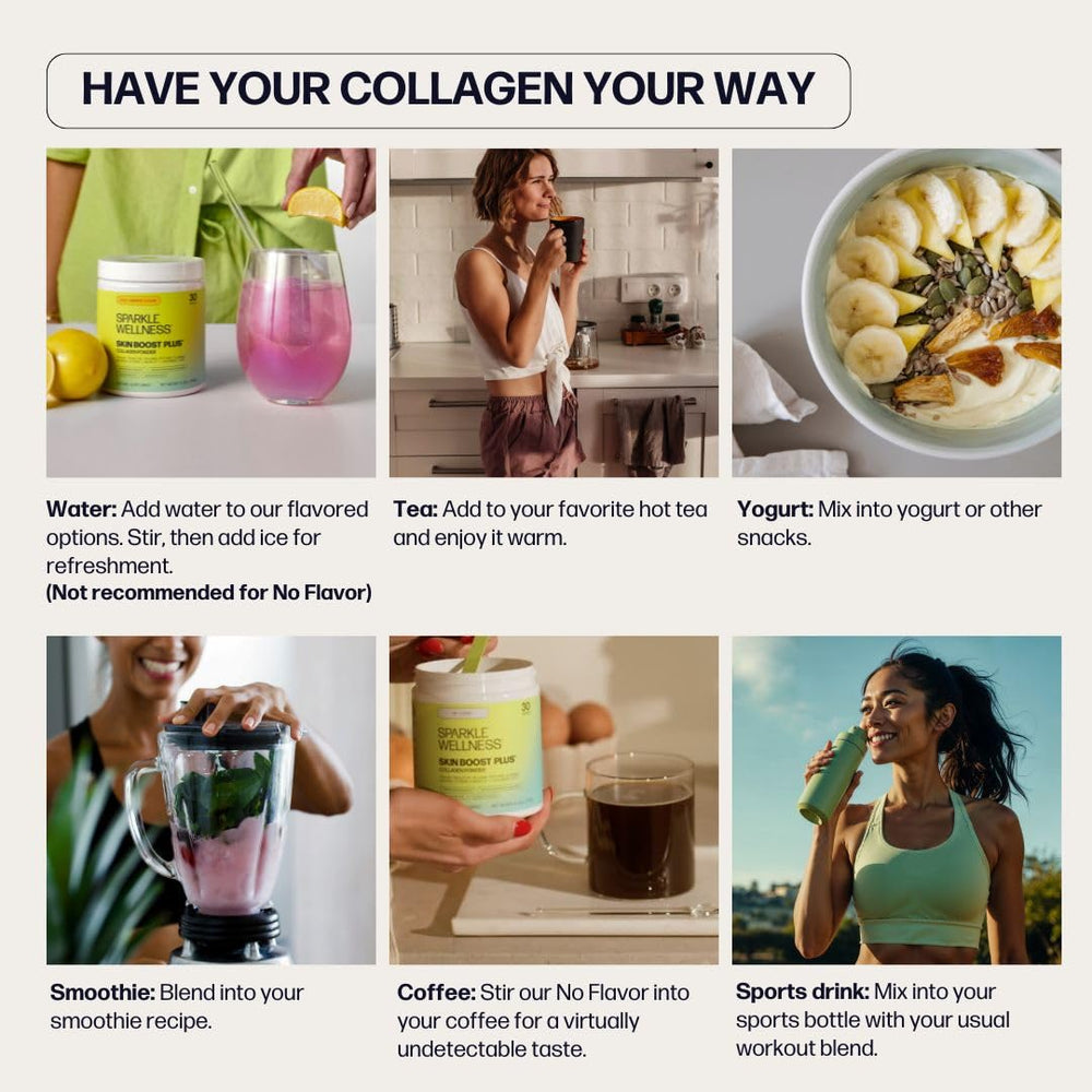 Yogurt bowl with Sparkle Wellness VERISOL collagen, flavorless additive