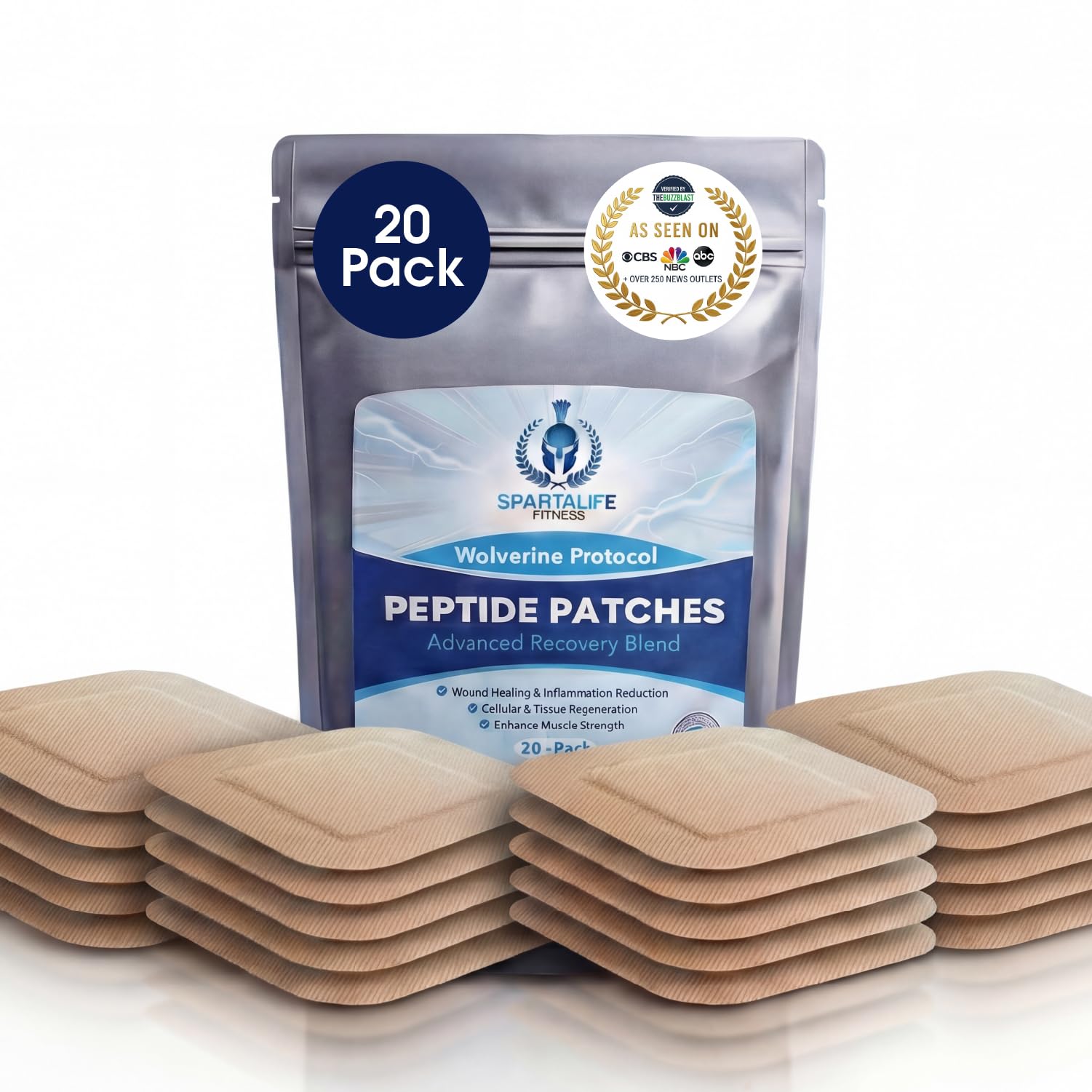 SpartaLife Peptide Recovery Patch 20-pack for post-workout recovery