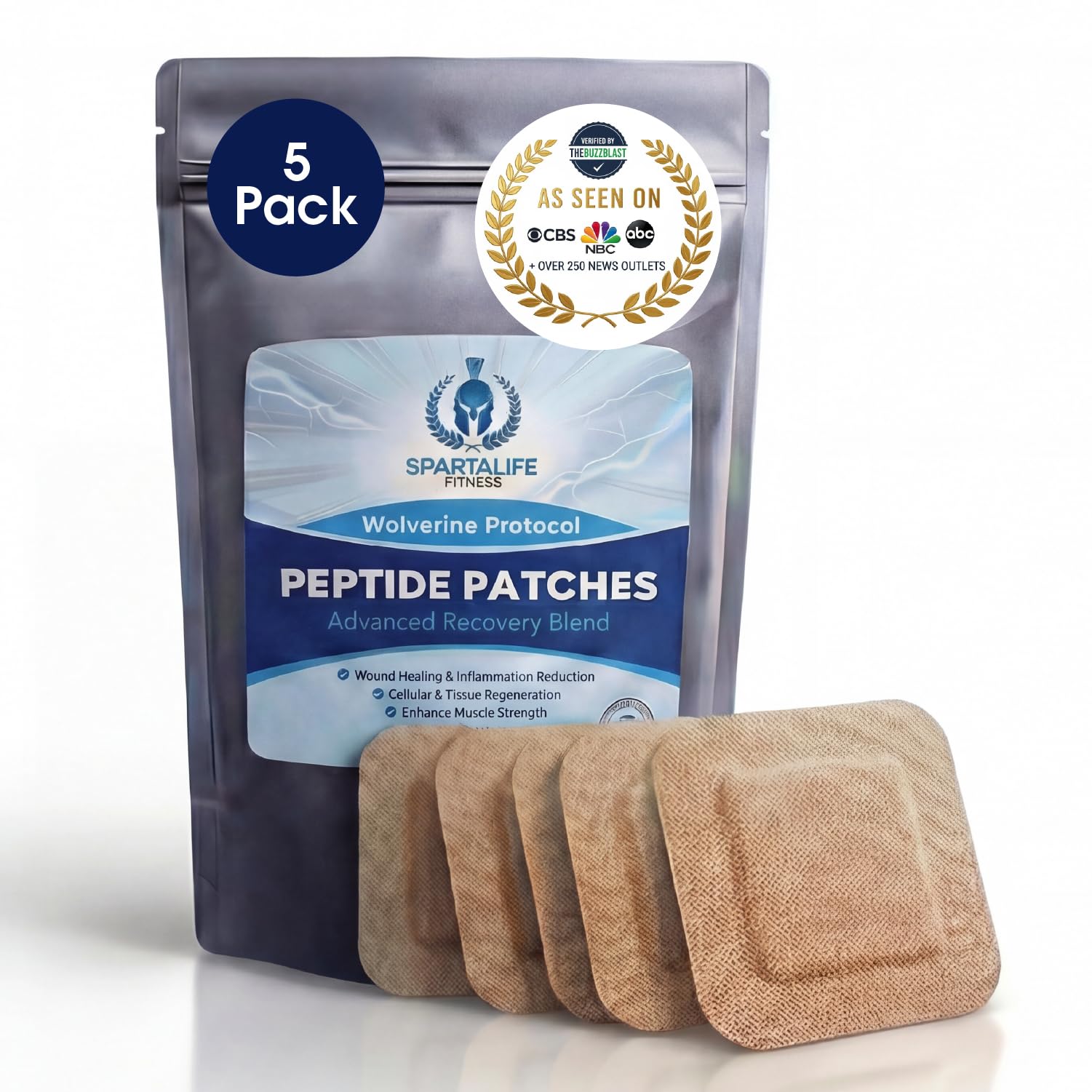 SpartaLife Peptide Recovery Patch box displays a convenient wearable recovery option.
