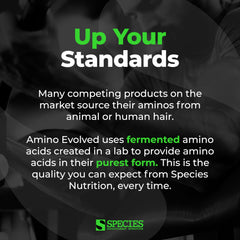 Species Nutrition Amino Evolved shaker with mixed drink for pre/post workout.
