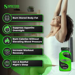 Species Nutrition Somalyze tub packaging conveys a nightly routine option.