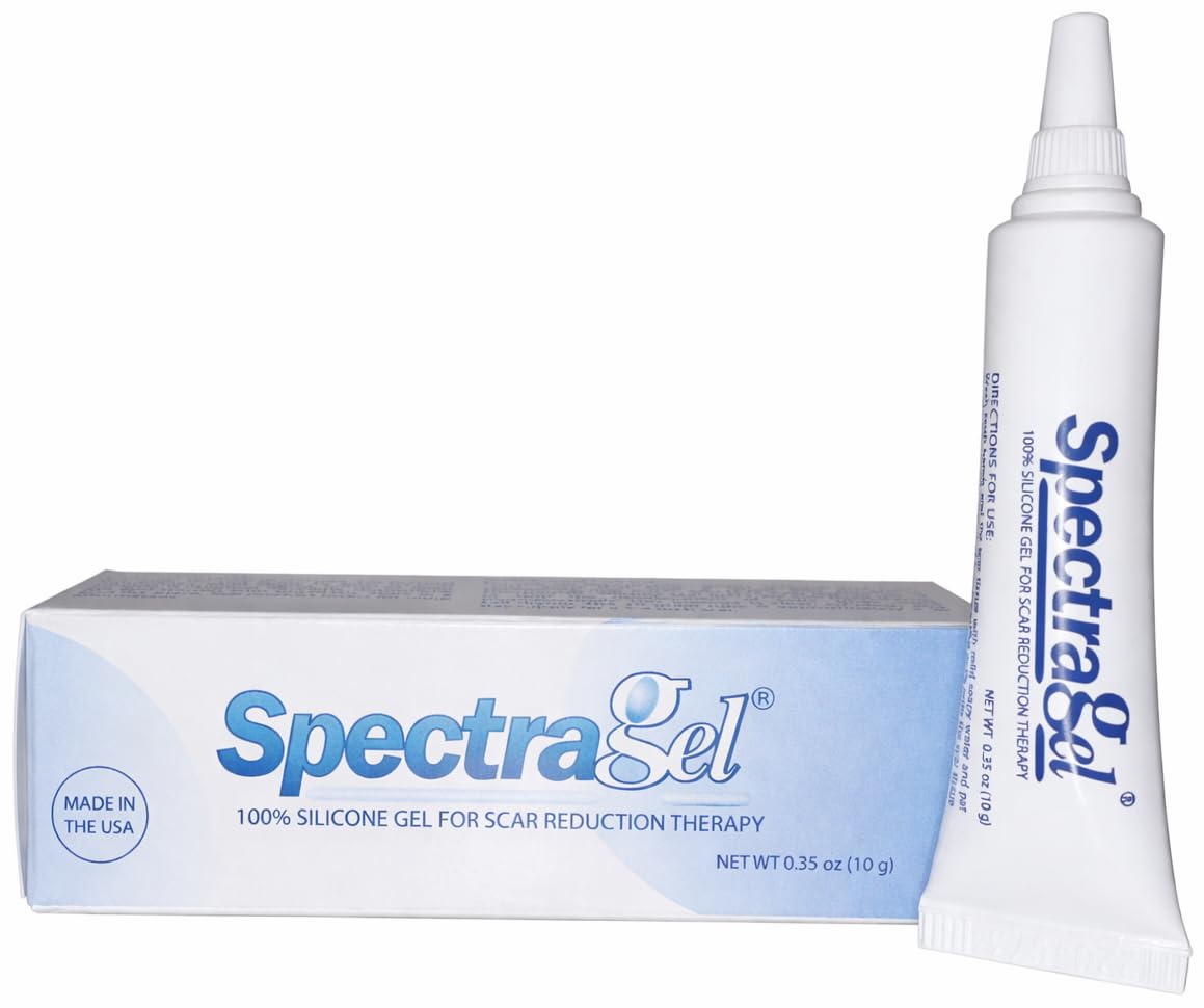SpectraGel 10g tube packaging for convenient home scar care.