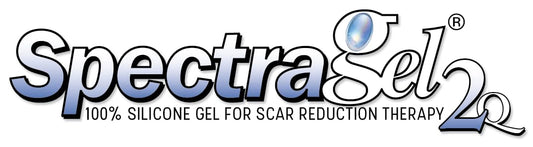 Spectragel 2Q clear gel on neck and face for gentle scar care.