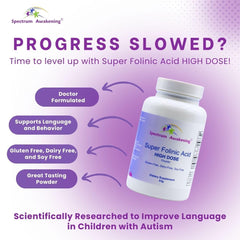 Spectrum Awakening folinic acid powder dissolving in drink for kid-friendly use.