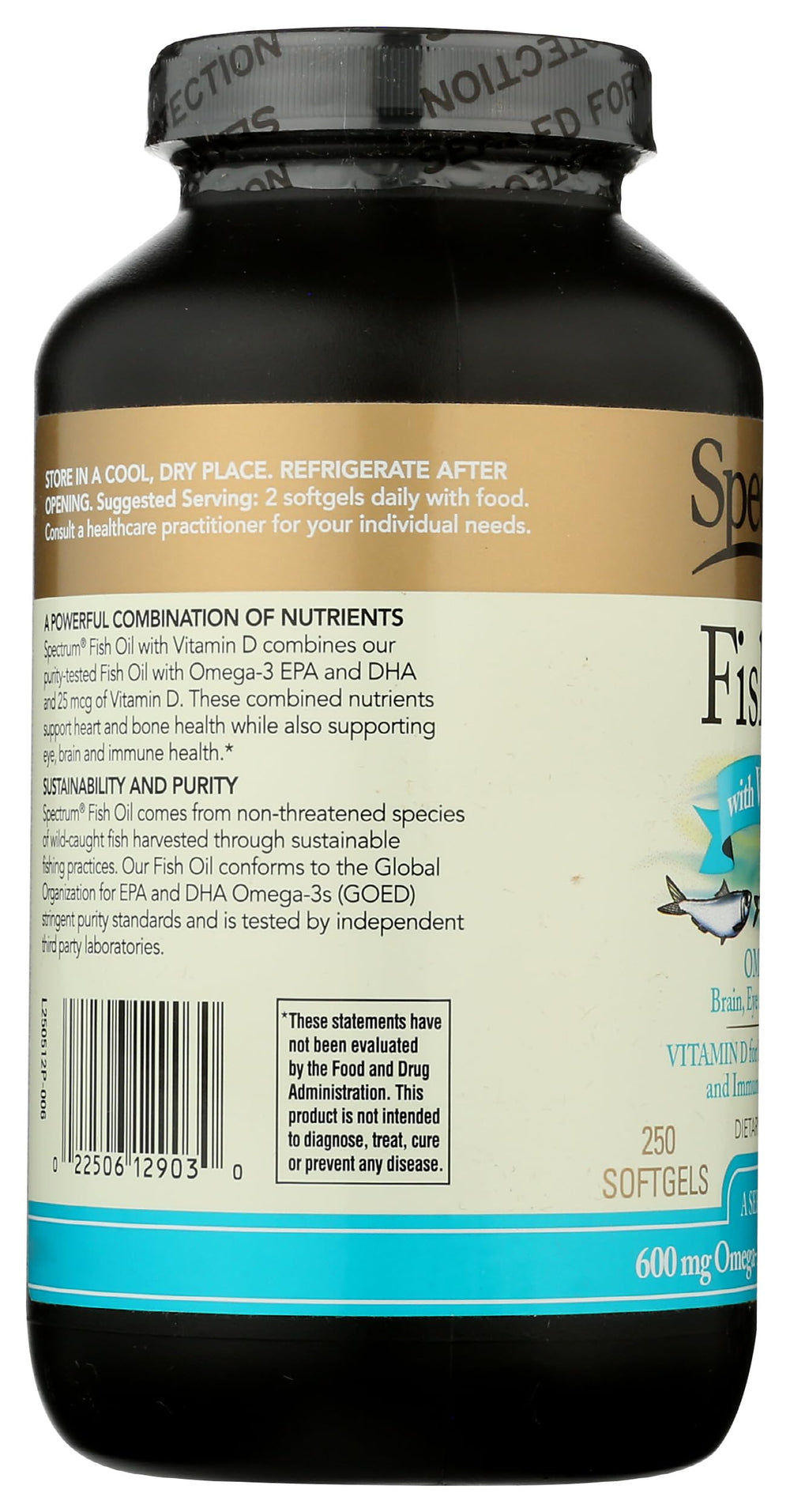 Spectrum Essentials Softgels gelatin-base label signals natural ingredients and purity
