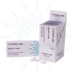 Speed Labs caffeinated gum 50mg piece provides precise, fast-acting focus when needed.