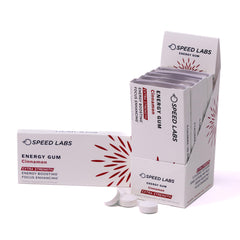 Speed Labs cinnamon energy gum pack showing on-the-go energy boost.