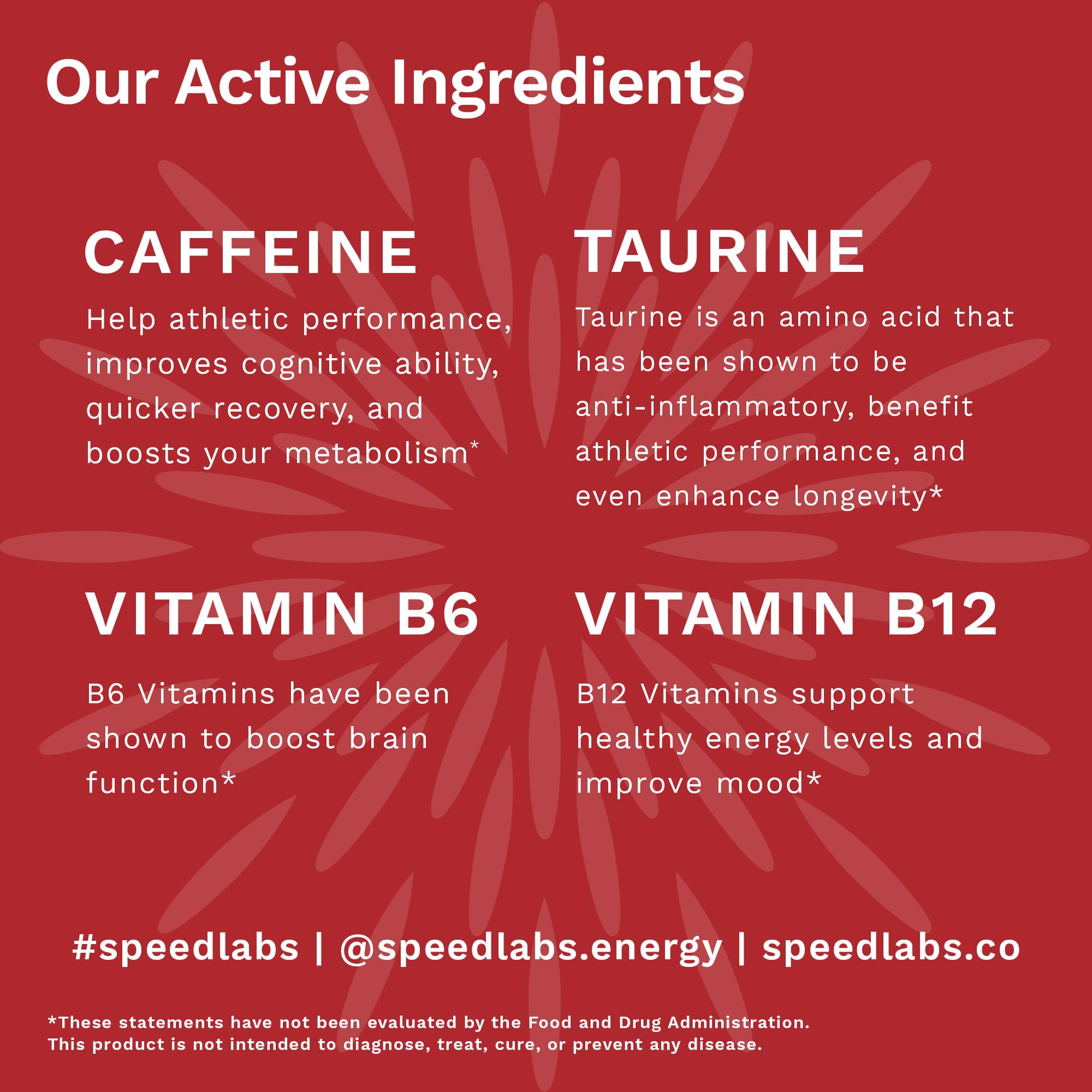 Speed Labs sugar-free energy gum close-up highlighting zero calories.