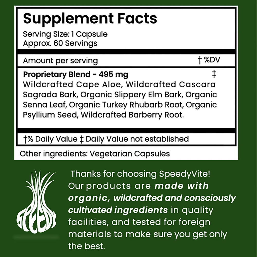 SpeedyVite Happy Colon capsules in supplement context for routine wellness.