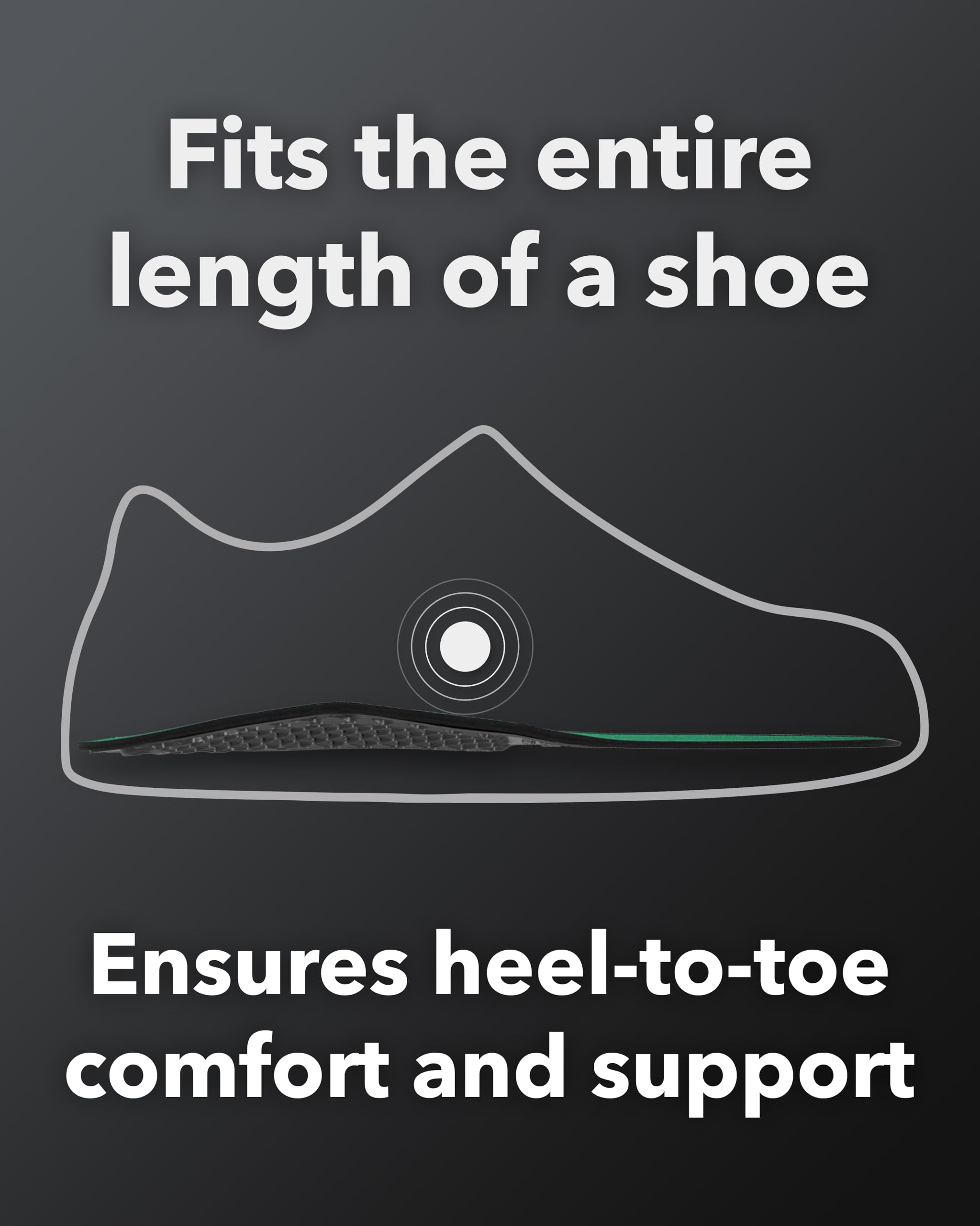 Spenco Rx Arch Support fits most shoes with a low-profile design
