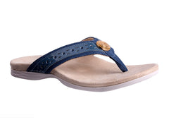 Spenco Starboard sandal Bluestone front view showing arch support for all-day comfort.