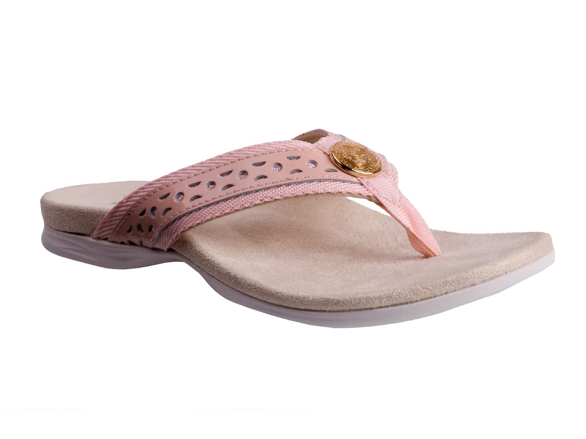 Spenco Starboard sandal pale blush front view for all-day comfort.