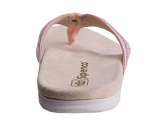 Spenco Starboard pale blush back view highlights deep heel cup stability.