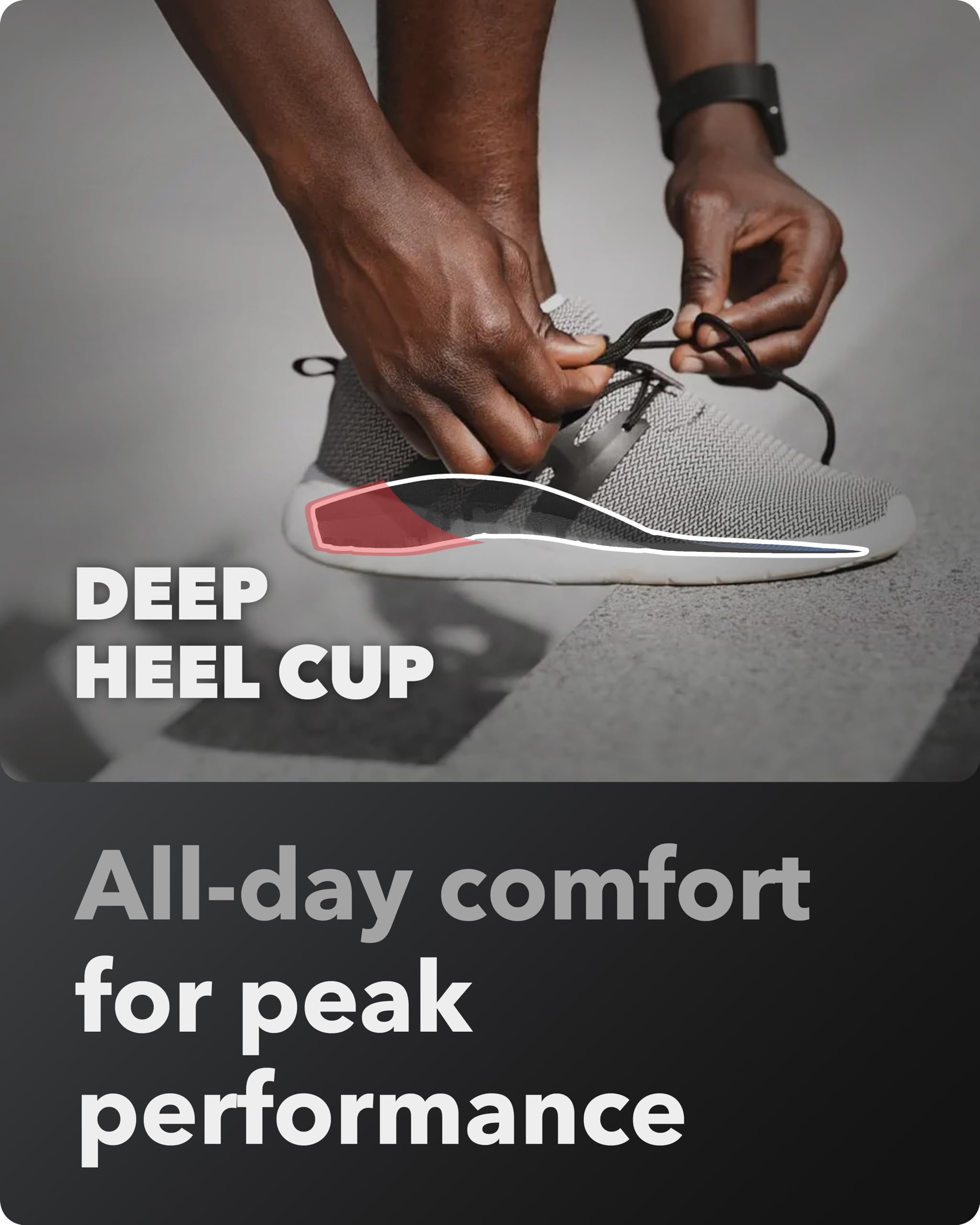 Spenco Total Support Max insoles enhance motion control for smoother movement.