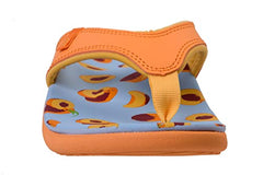 Spenco Yumi Fruitopia Peaches 11W side profile highlighting stylish gingham and arch support.