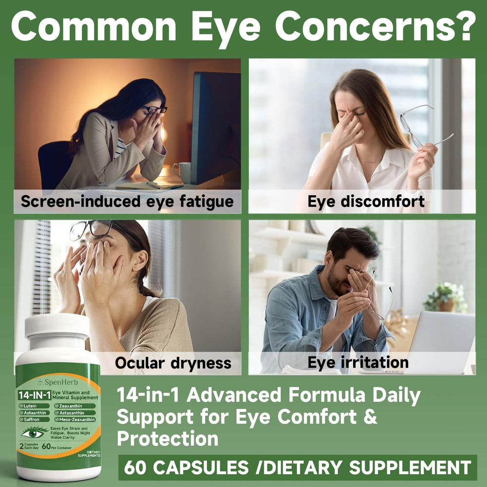 SpenHerb Eye Vitamin daily dosage scene with two capsules.